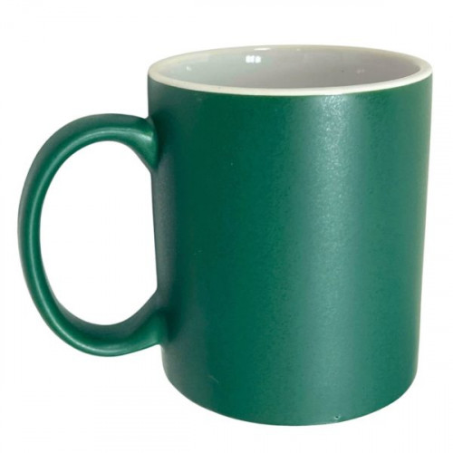 11oz Matte Green C-Handle Ceramic Mug with White Interior 11oz Matte Green C-Handle Ceramic Mug with White Interior