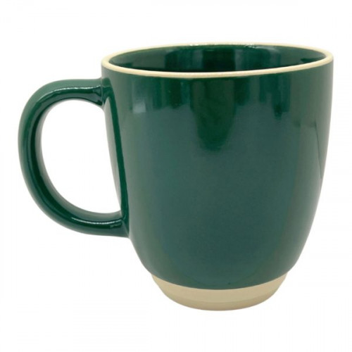 12oz Green Bistro Ceramic Mug with Almond Trim & Base 12oz Green Bistro Ceramic Mug with Almond Trim & Base