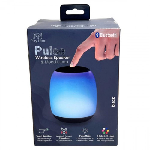 Pulse New Touch Mood Lamp & Wireless Speaker in Black Pulse New Touch Mood Lamp & Wireless Speaker in Black