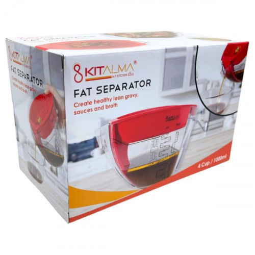 Kitalma 4 Cup Fat Separator Lean Gravy and Sauce Dispenser