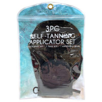 NordBare 3 Piece Black Self Tanning Applicator Mitt and Glove Set