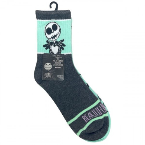 2 Pack Nightmare Before Christmas Ribbed Crew Socks Size 9-11 2 Pack Nightmare Before Christmas Ribbed Crew Socks Size 9-11