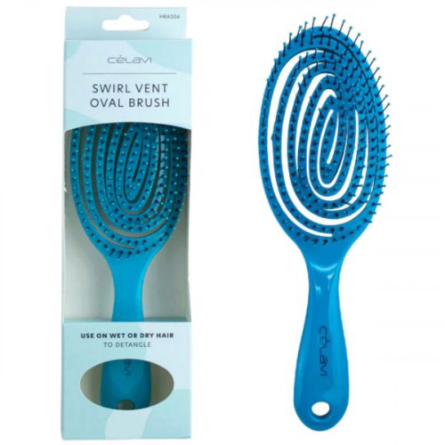 Celavi Swirl Vent Oval Brush for Wet and Dry Hair in Assorted Colors Celavi Swirl Vent Oval Brush for Wet and Dry Hair in Assorted Colors