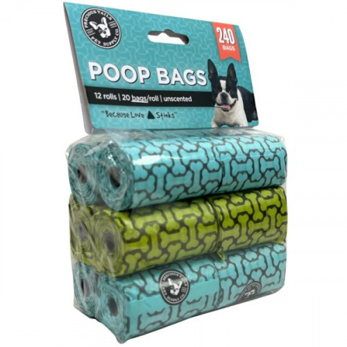 Precious Tails Unscented Pet Waste Poop Bags 240 Count 12 Rolls
