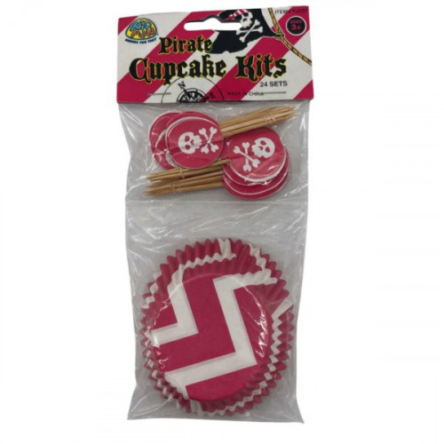 Kid Fun Pirate Themed 24 Pack Cupcake Sets with Toothpicks Kid Fun Pirate Themed 24 Pack Cupcake Sets with Toothpicks