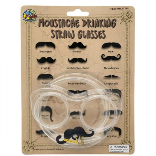 Kid Fun Moustache Drinking Straw Glasses