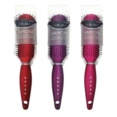 Celavi Diamond Styling Hair Brush in Assorted Colors Celavi Diamond Styling Hair Brush in Assorted Colors