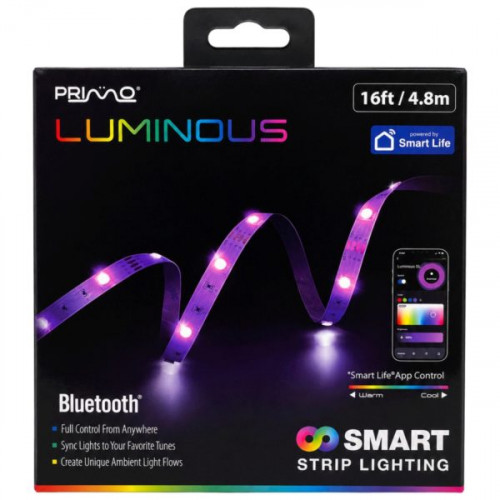 Primo 16 Foot Smart Bluetooth Strip Light with Remote Primo 16 Foot Smart Bluetooth Strip Light with Remote