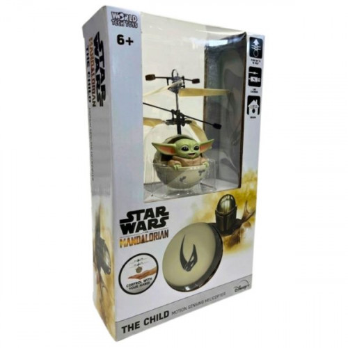 World Tech Toys Star Wars The Mandalorian 3.5 Inch Baby Yoda The Child Sculpted Head UFO Hand Controlled Helicopter with Remote World Tech Toys Star Wars The Mandalorian 3.5 Inch Baby Yoda The Child Sculpted Head UFO Hand Controlled Helicopter with Remote