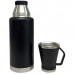 51 oz Stinless Steel Jumbo Vacuum Bottle with Twist Off Mug in Black 51 oz Stinless Steel Jumbo Vacuum Bottle with Twist Off Mug in Black
