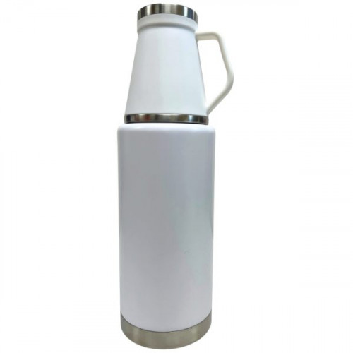 51 oz Stinless Steel Jumbo Vacuum Bottle with Twist Off Mug in White 51 oz Stinless Steel Jumbo Vacuum Bottle with Twist Off Mug in White
