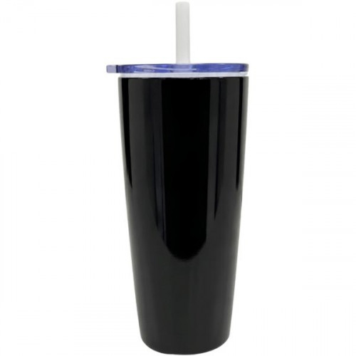 Koozie 30 Oz Stainless Steel BPA Free Vacuum Tabler with Built in Straw in Black