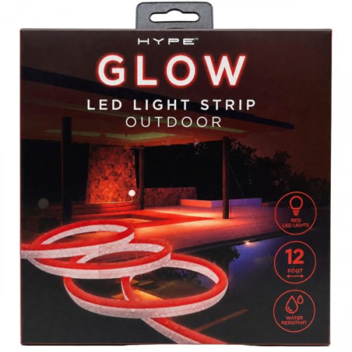 HYPE Glow 12 Foot Outdoor LED Light Strip with Red Light HYPE Glow 12 Foot Outdoor LED Light Strip with Red Light
