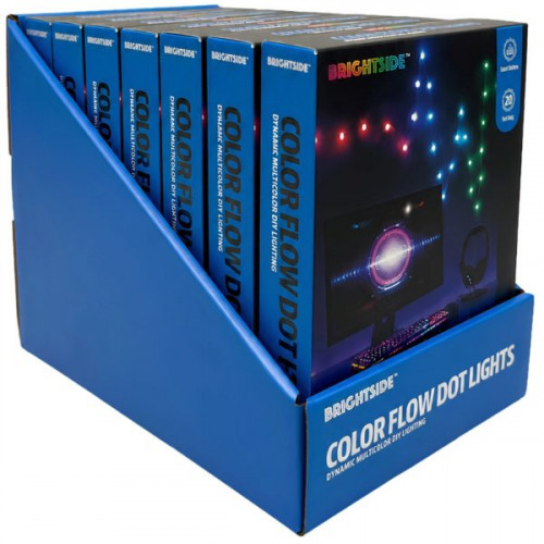 Brightside 20 Foot Sound Reacting RGB LED Color Flow Dot Lights with Remote in PDQ Display Brightside 20 Foot Sound Reacting RGB LED Color Flow Dot Lights with Remote in PDQ Display