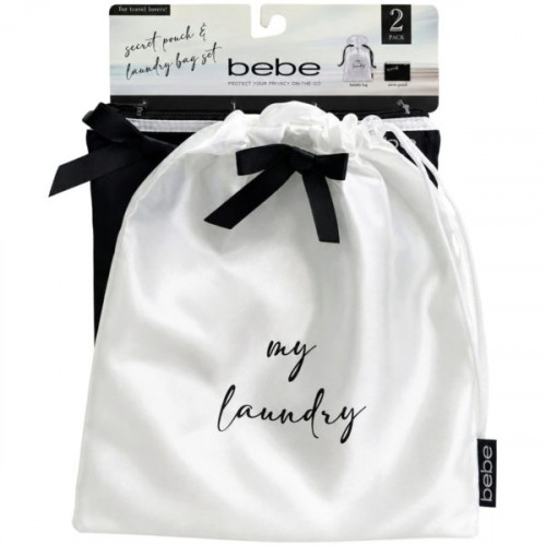 Bebe 2-Piece Satin Lingerie Bag & Travel Pouch Set Bebe 2-Piece Satin Lingerie Bag & Travel Pouch Set