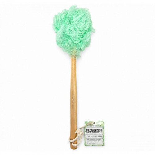 Bath Elements Mint Green Exfoliating Loofah Brush with Wooden Handle Bath Elements Mint Green Exfoliating Loofah Brush with Wooden Handle