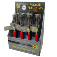 Telescoping Magnetic Flashlight Pickup Tool in Countertop Display