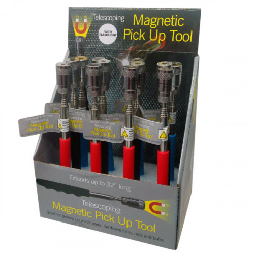 Telescoping Magnetic Flashlight Pickup Tool in Countertop Display Telescoping Magnetic Flashlight Pickup Tool in Countertop Display