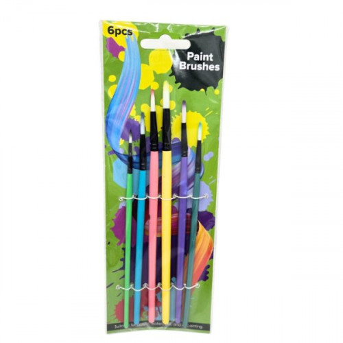 6 Piece Round Fine Tip Head Art Paint Brush Set 6 Piece Round Fine Tip Head Art Paint Brush Set