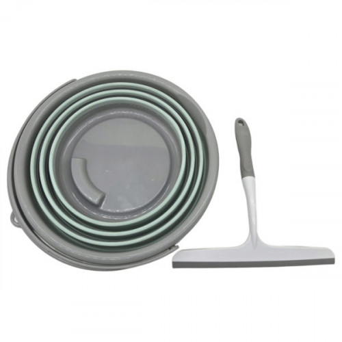 Collapsible Bucket and Squeegee Cleaning Set