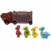 Dino Portable Storage Trailer with 4 Dinosaurs Playset in Assorted Colors