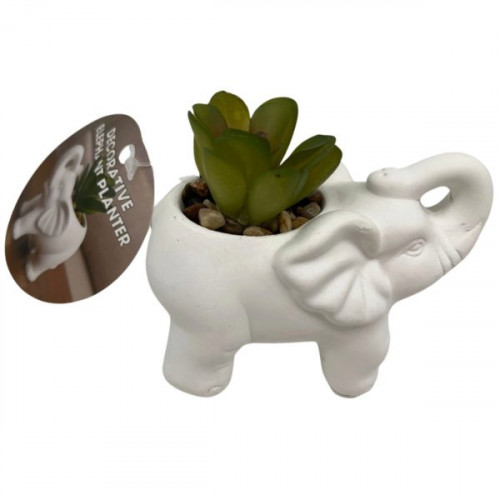 3.85 x2.75 in Decorative Elephant Planter with Faux Plant and Pebbles 3.85 x2.75 in Decorative Elephant Planter with Faux Plant and Pebbles