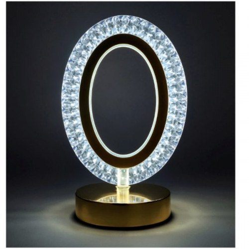 Rechargeable LED Acrylic Crystal Oval Touch Light with Gold Accents Lamp Rechargeable LED Acrylic Crystal Oval Touch Light with Gold Accents Lamp
