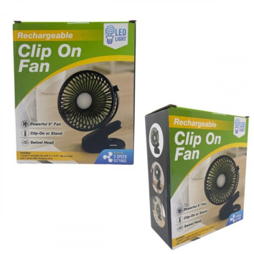 Rechargeable Clip On Fan with LED Light and 3 Speeds Rechargeable Clip On Fan with LED Light and 3 Speeds