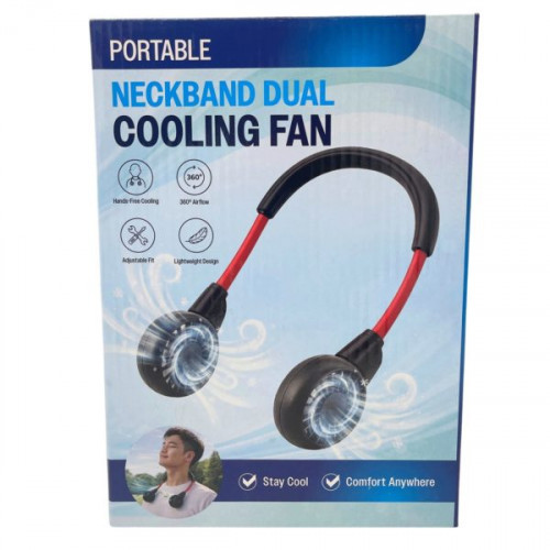 Portable Neckband Dual Fan Hands Free Adjustable Cooling Device Portable Neckband Dual Fan Hands Free Adjustable Cooling Device
