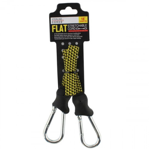 Flat Stretchable Cord with Carabiner Ends