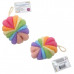 Rainbow Mesh Bath Sponge for Body Washing with Countertop Display