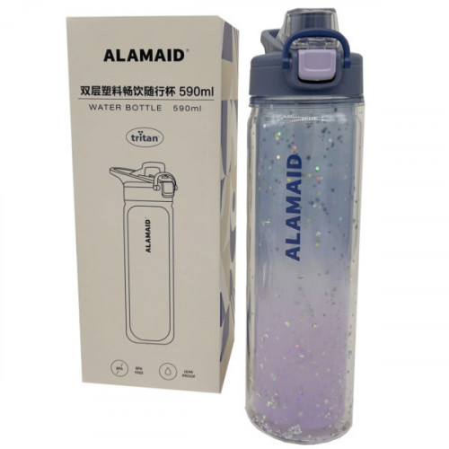 Sparkling 20 Oz Blue Plastic Water Bottle with Safety Lock and Handle Sparkling 20 Oz Blue Plastic Water Bottle with Safety Lock and Handle