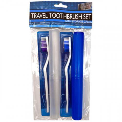 4 Piece Travel Toothbrush Set with Cases 4 Piece Travel Toothbrush Set with Cases