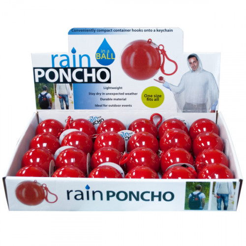 Rain Poncho in a Ball Countertop Display Rain Poncho in a Ball Countertop Display