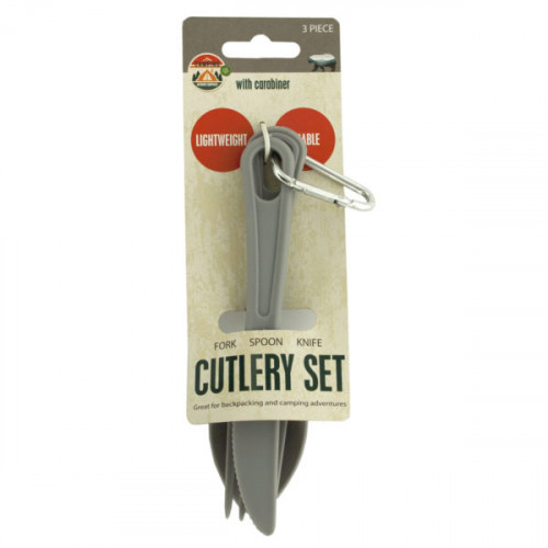 Camping Cutlery Set with Carabiner Camping Cutlery Set with Carabiner
