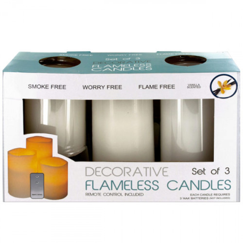 Flameless Vanilla Candles with Remote Control