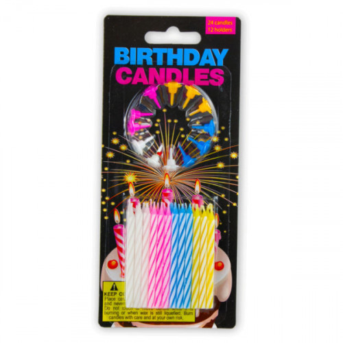 Birthday Candles with Decorative Holders Set Birthday Candles with Decorative Holders Set