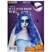 Long Blue Hair Skeleton Bride