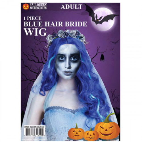Long Blue Hair Skeleton Bride Long Blue Hair Skeleton Bride