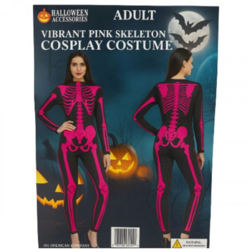Women's Vibrant Pink Classic Skeleton Bodysuit