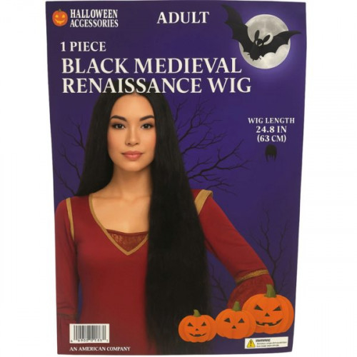 Black Medieval Long Wavy Renaissance Wig