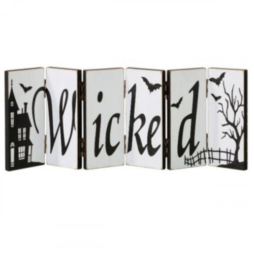 Wicked Hinged Tabletop Decorative Sign Halloween Folding Accent Piece Wicked Hinged Tabletop Decorative Sign Halloween Folding Accent Piece