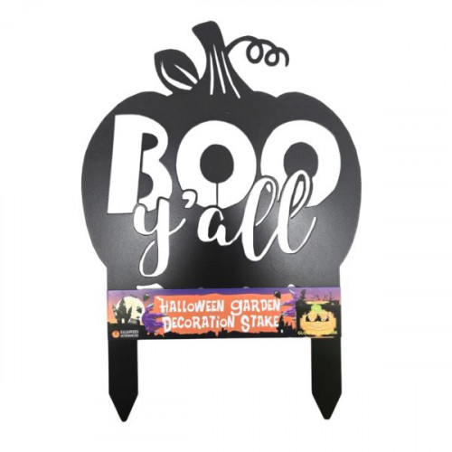 Boo Y'all Glow in the Dark Metal Yard Stake Halloween Decorative Outdoor Sign in Assorted Colors Boo Y'all Glow in the Dark Metal Yard Stake Halloween Decorative Outdoor Sign in Assorted Colors