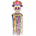 Colorful Day of the Dead Sugar Skull with Hanging Tassel Honeycomb Paper Decoration