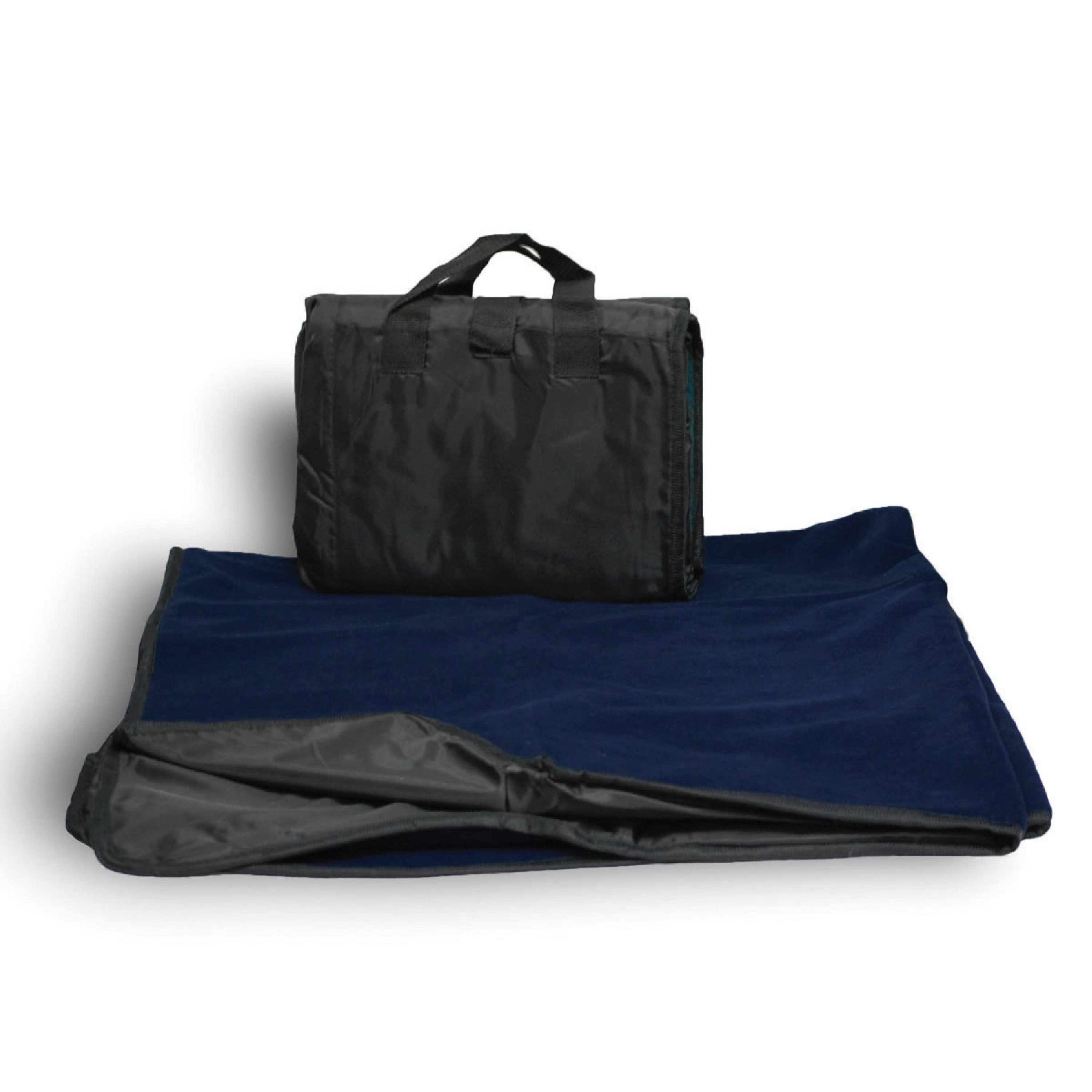 Navy Outdoor Waterproof Quilted Fleece Blanket Measures 50" X 60"