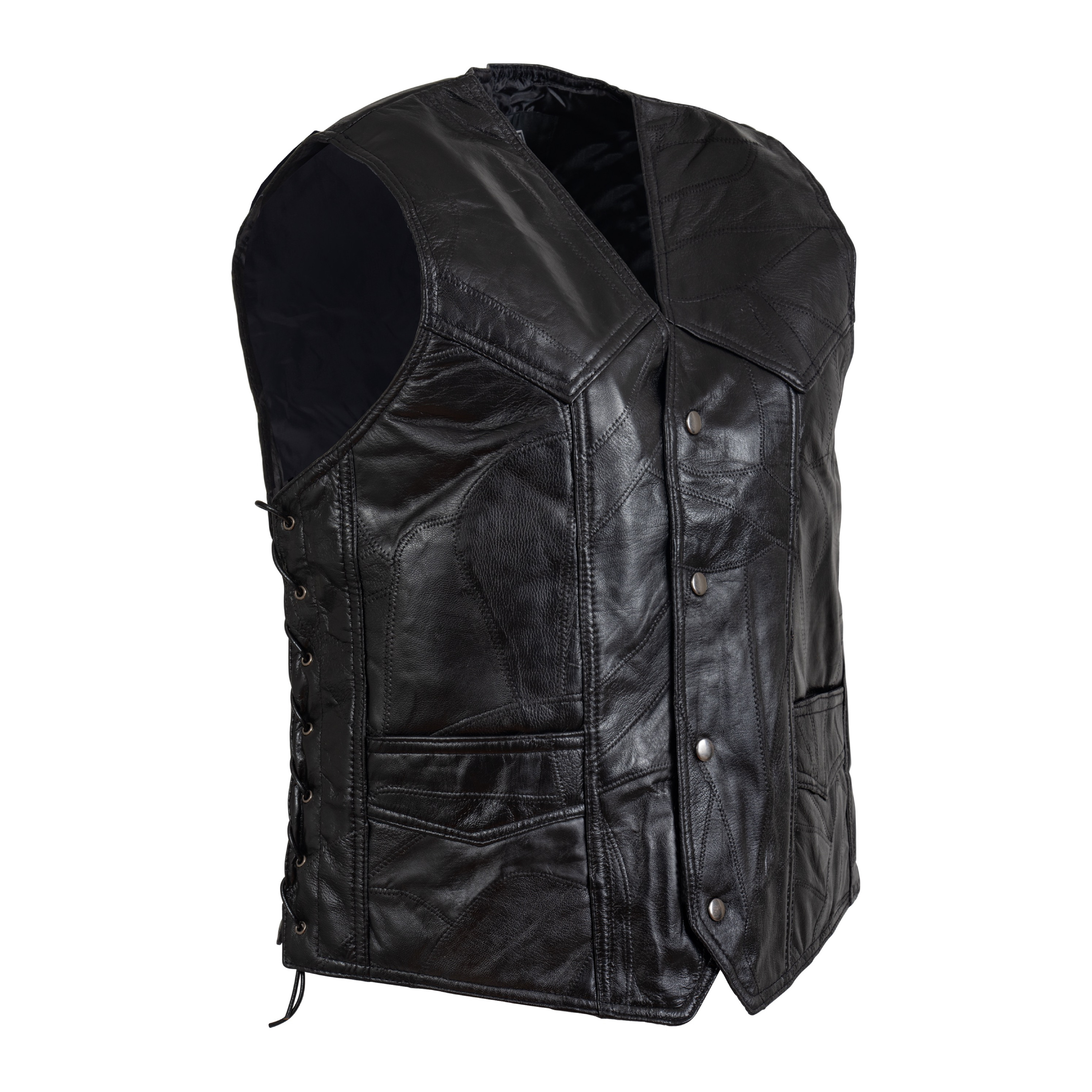 Buffalo Leather Vest with Side Laces - Size X-Large