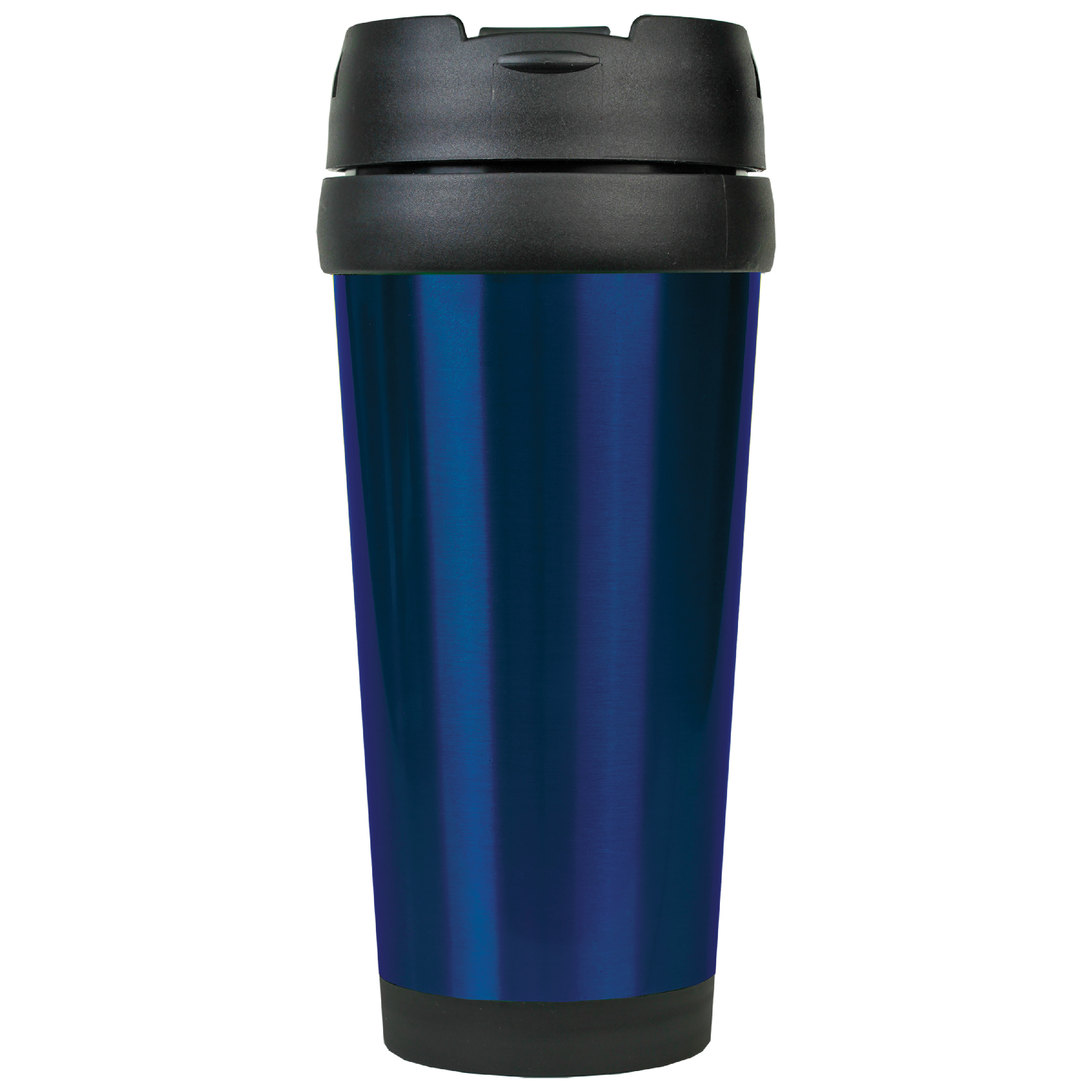 16 Ounce Stainless Steel Blue Travel Mug with Flip Top Lid