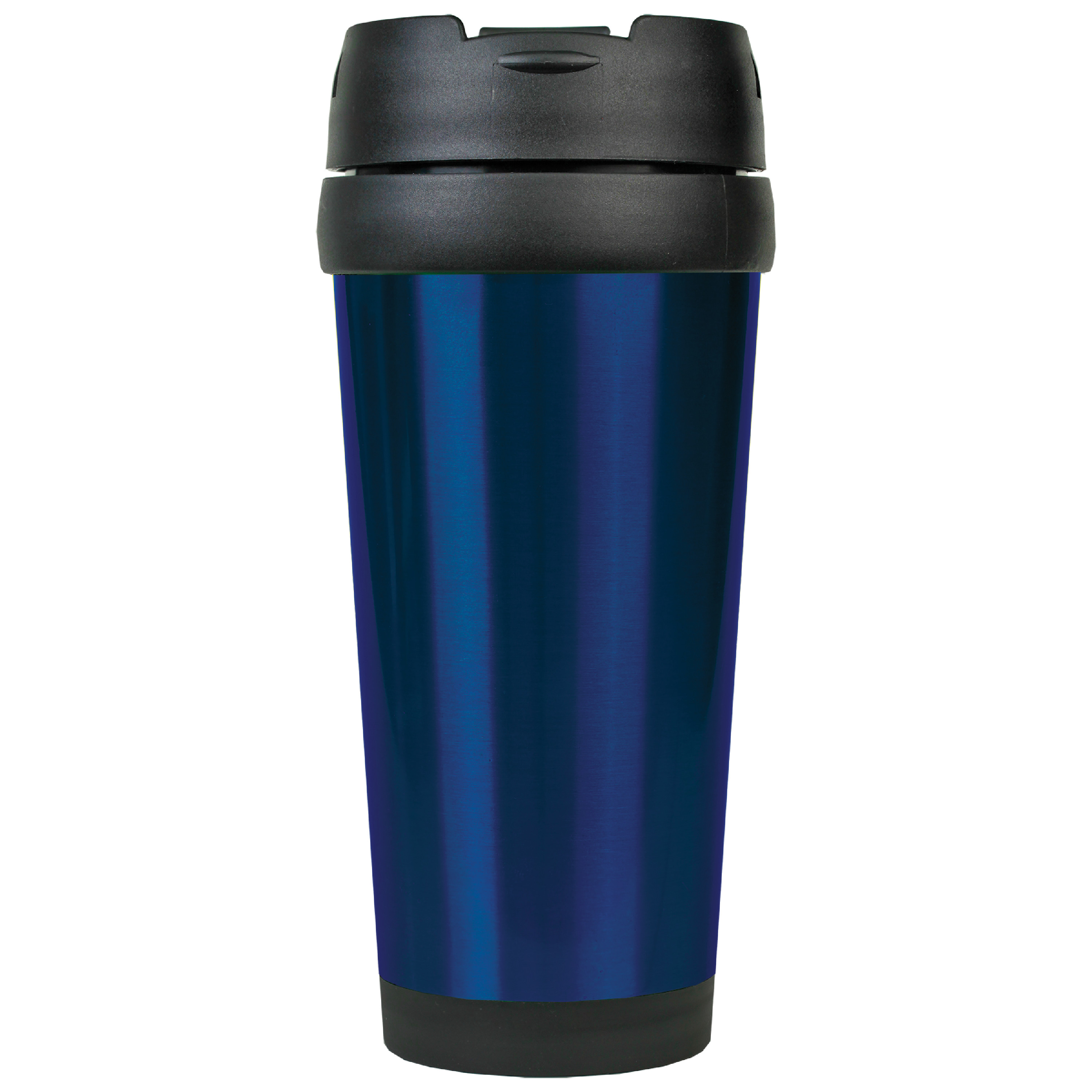 16 Ounce Stainless Steel Blue Travel Mug with Flip Top Lid JDLTM073