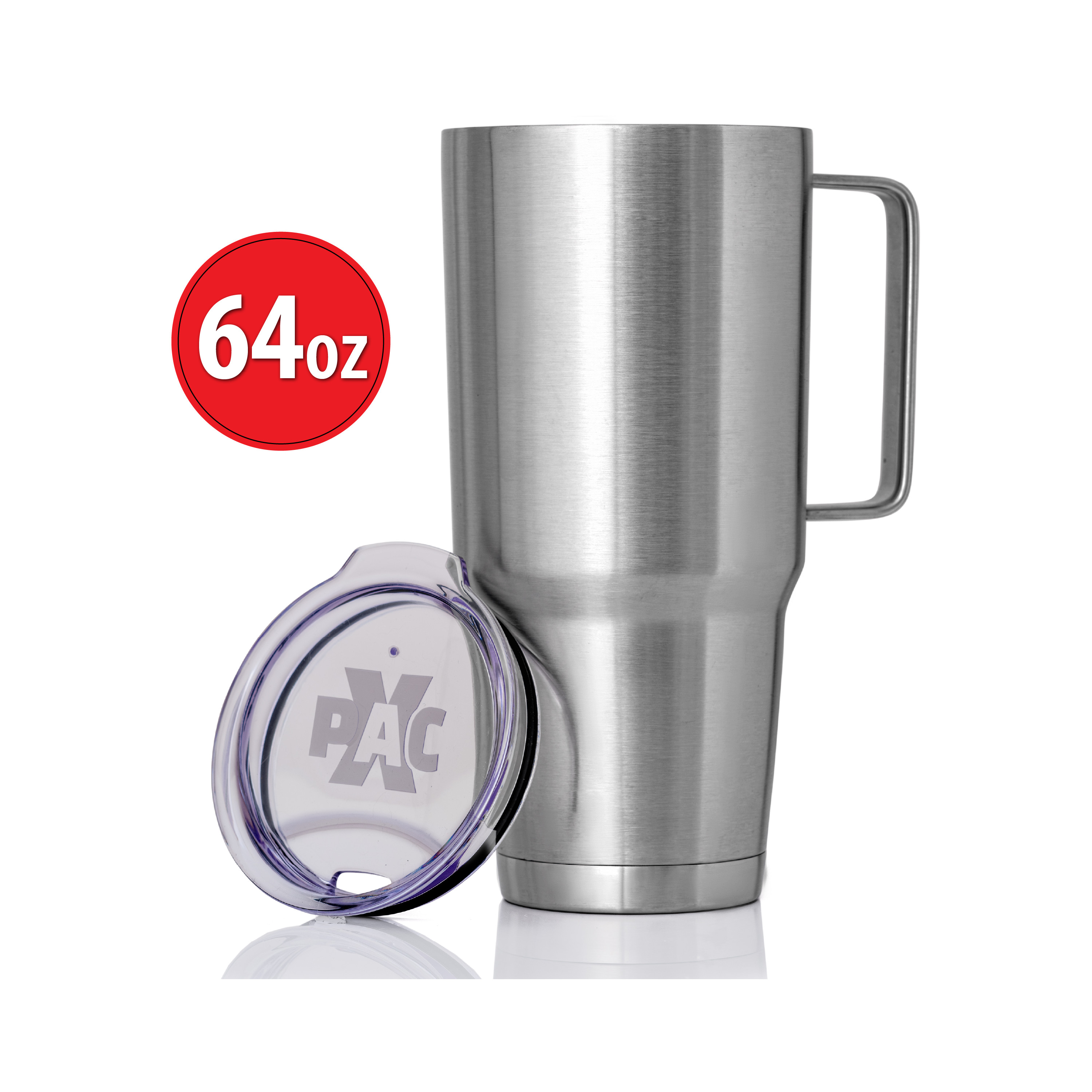 64oz Stainless Steel Double Vacuum Wall Tumbler with Handle and Lid