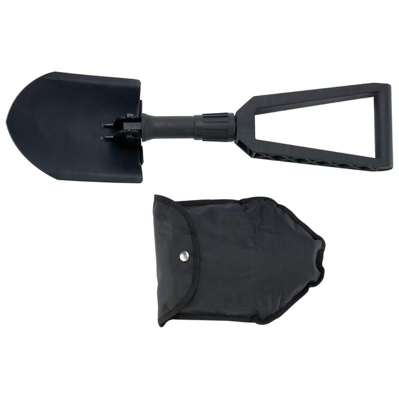 Maxam Carbon Steel Construction Folding Shovel with Leymar Handle